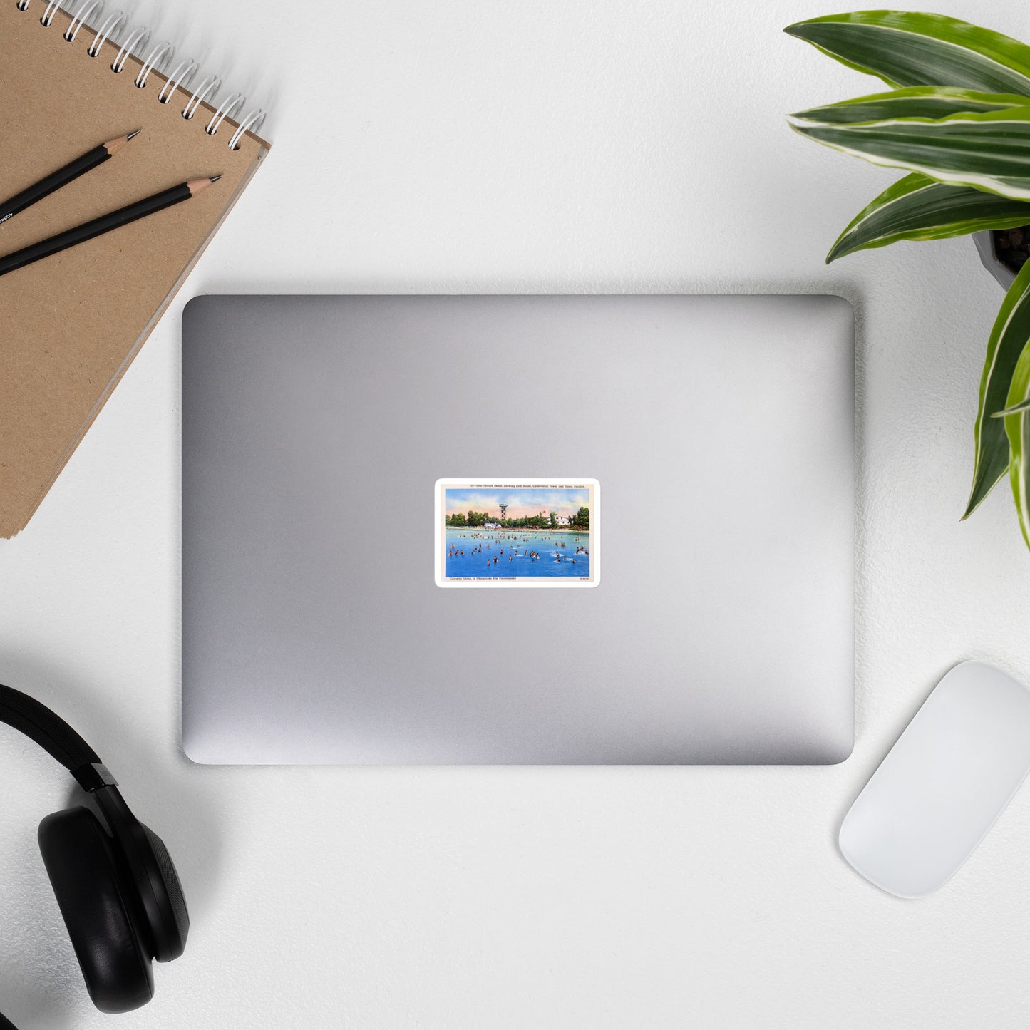 Gem Beach Postcard Sticker